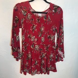 Red Flowy Shirt